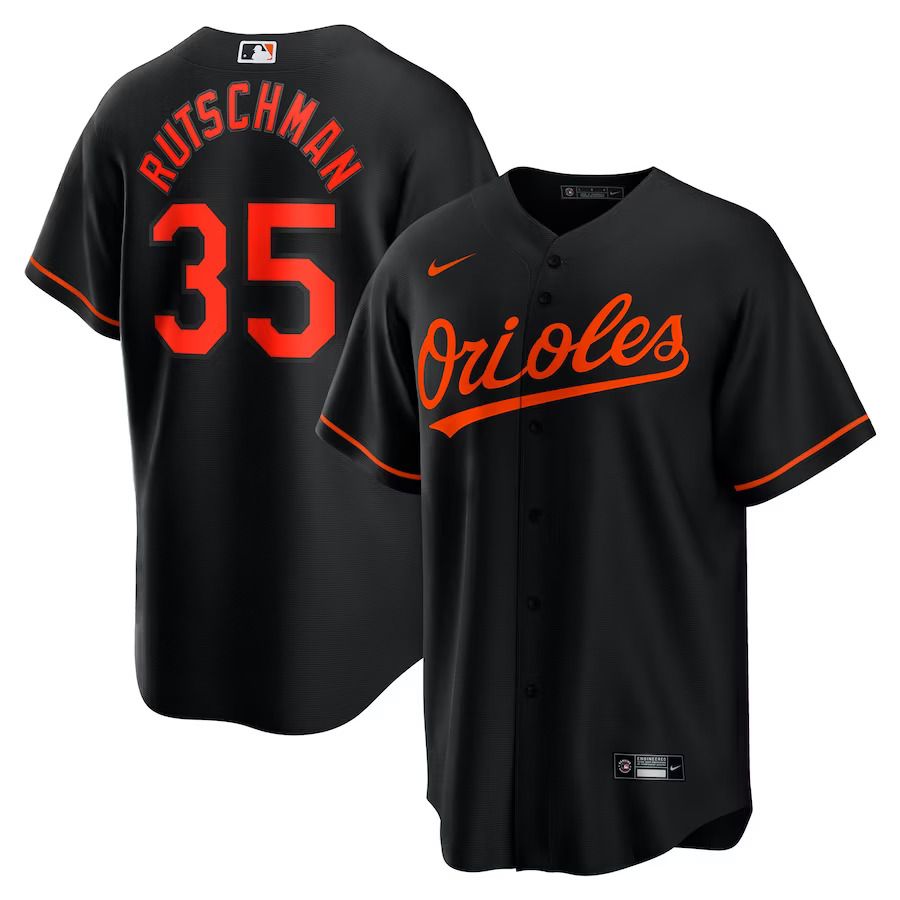 Men Baltimore Orioles #35 Adley Rutschman Nike Black Alternate Replica Player MLB Jersey->baltimore orioles->MLB Jersey